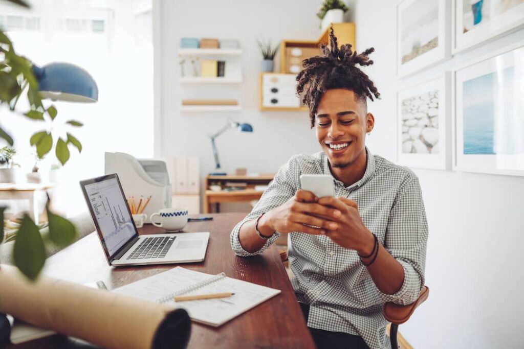 young person using a smartphone