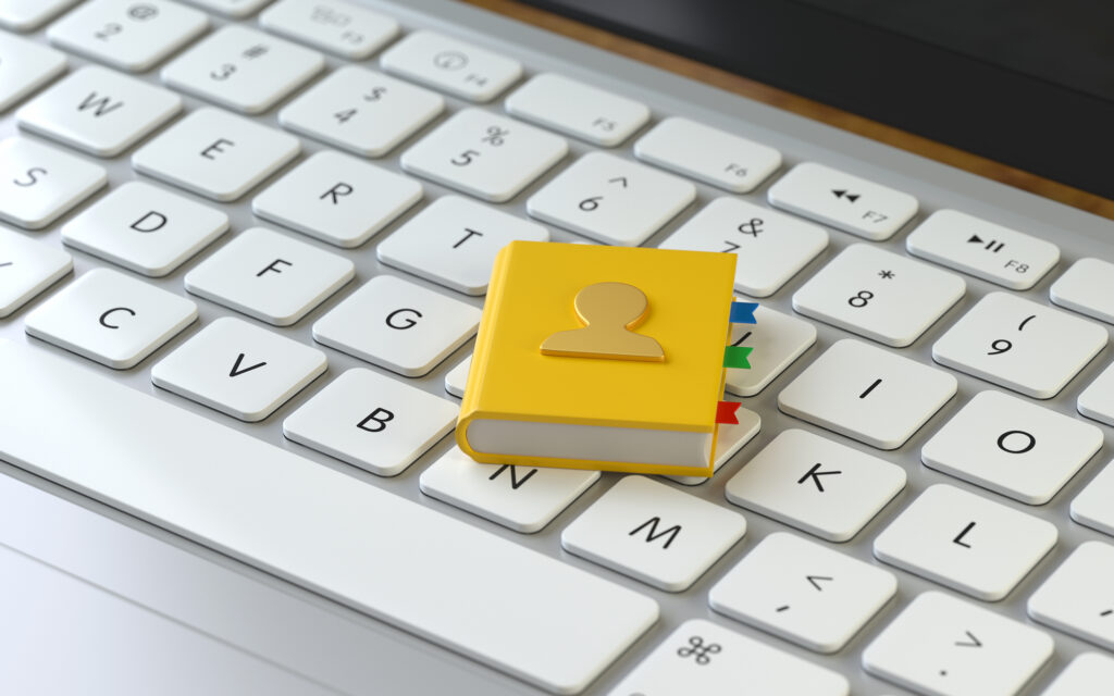 Keyboard and yellow page image for Local Citation Building