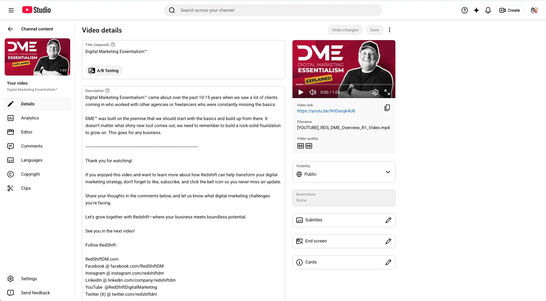 Youtube Video Details